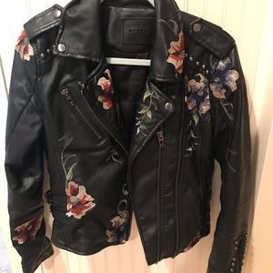Blank NYC Studded Embroidered Leather Jacket